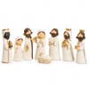 Nacimiento Navideño Pequeño de 8 Piezas, Figuras Blanco Marfil y