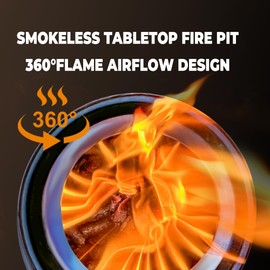 Tabletop Fire Pit - Smokeless Firepit Mini Fire Pit Stove Bonfire Table Top Firepit Outdoor Solo Portable Fire Pit with Carry Bag Pellet Stove