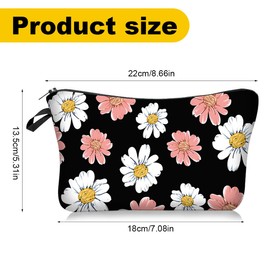 1 Stück Damen Kleingeldbeutel Kosmetiktasche Wasserdichter Gänseblümchen Reise-Kulturbeutel Tragbare Leinwand Handliche Mini-Geldbörse Mit Reißverschluss