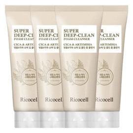 Licocell Centella Asiatica + Mugwort Super Deep Clean Foam Cleansing 220ml (4ea) Hypoallergenic, Moisturizing, Mildly Alkaline... / 리코셀 병풀+약쑥 슈퍼 딥 클린 폼 클렌징 220ml 4개 저자극 촉촉 약알칼리...