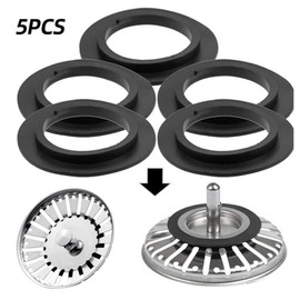 Kisstta Strainer Basket Sink Sealing Ring, 5 Pieces Sink Plug Accessories, Sink Strainer Basket Sealing Ring, Accessories Kitchen Sink, Strainer Basket Seal Set Sink