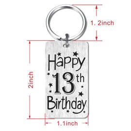 HYHYDHP 13th Birthday Gifts for Girls Boys, Happy 13 Year Old Birthday Keychain, 13 Yr Age Teen Bday Presents Ideas