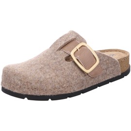 Rohde D.Soave 6012 Women's Slippers Felt Clog Buckle Memory Footbed, beige