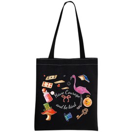 Alice Movie Gift Alice Fairy Tales Fans Gift Wonderland Gift Tote Bag TV Movies Show Gift for Women Girl Have Courage be Kind, Have Courage and Be Kind Tb-black, Medium