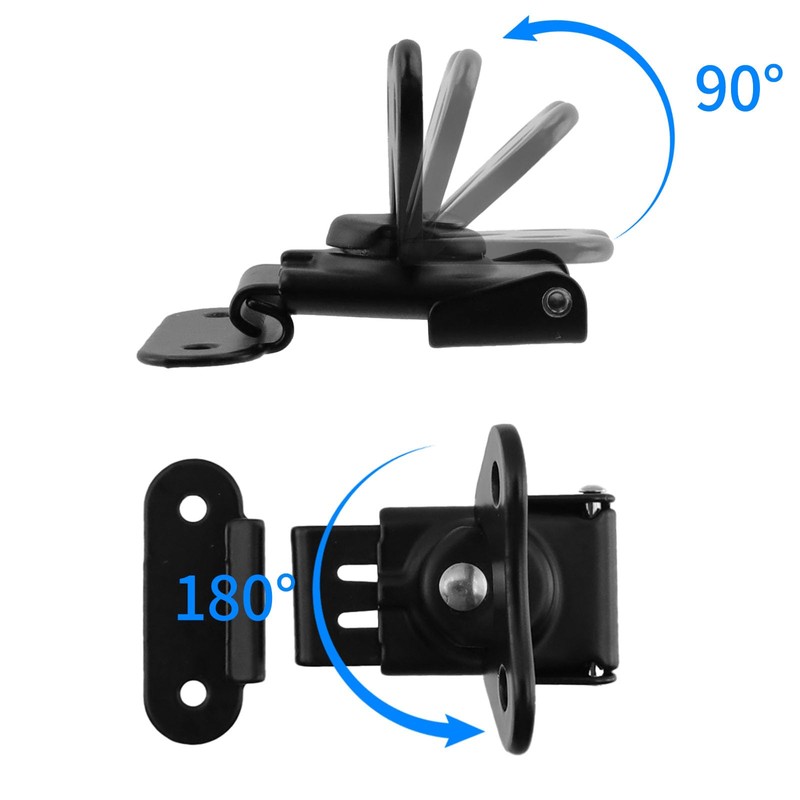 MY MIRONEY 4-Pack Black Spring Loaded Butterfly Twist Latch and