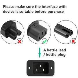 GELRHONR 1.5 m 3 Pin IEC Cable, 90 Degree CEE 7/7 to IEC C13, Power Cable with Protective Contact Angled to IEC Socket C13 Angled (Down Angle C13)