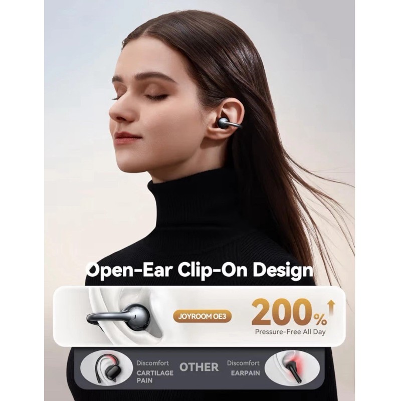 JOYROOM OE3 Clip-On Open Ear Earbuds Wireless Bluetooth Auto L-R