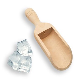 1/2 Cup Ice Scoop for Freezer Ice Machine Bucket, Wooden Pet Cat Dog Food Measuring Scoop, Half Cup Feed Soil Garden Scoopers, Candy Scoops for Candy Buffet Canisters & Jars, Pack of 5 by Woodpeckers