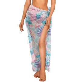 Quidrwyo - Traje de baño para mujer, de gasa semitransparente, Caparazón, Talla única