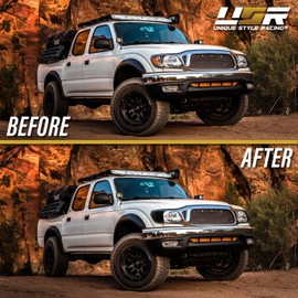 USR 01-04 Tacoma 2nd GEN Corner Lights Chrome Trim Smoke Lens Corner Lamps Set Compatible with 2001-2004 Toyota Tacoma Pickup Truck All Models Including PreRunner and TRD (Bulbs & Sockets Included)