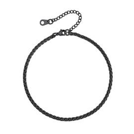 Supcare Black Ankle Chains for Men, Stainless Steel Miami Curb Link Ankle Bracelets, Minimal Anklets for Women