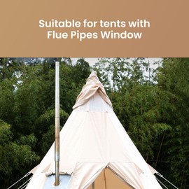 S'more Camping Hot Tent Stove, Portable Folding Stainless Steel Stove, Outdoor Wood Burning Stove for Shelter Backpacking Hunting Cooking with 7.2ft Chimney Pipe and Replaceable Window Trim Frame