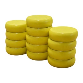 13 Yellow Crokinole Discs - Half Set (Large Discs - 1 1/4 Inch Diameter (3.2cm))
