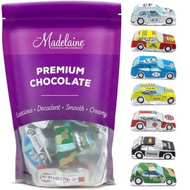 Madelaine Solid Premium Milk Chocolate Cars Wrapped In Italian Foil (Assorted Cars, 6 Oz)