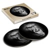 2 x Round Coasters - Black & White Gorilla Wild