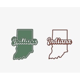 Oracal Indiana State Map Outline with Flag Sticker, Decal, Vacation Sticker - 8”