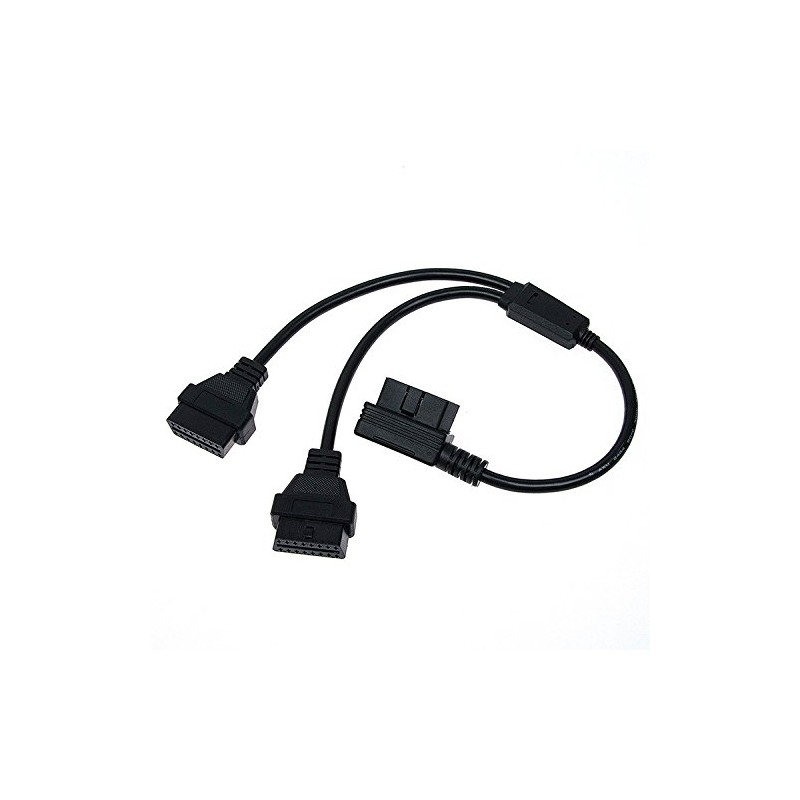 Crossfield L Type Connector OBDII 2 Splitter Cable Splitter Power