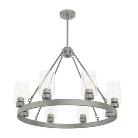 Hunter Fan Company 19010 Hartland Chandelier, 8 Light, Matte Silver