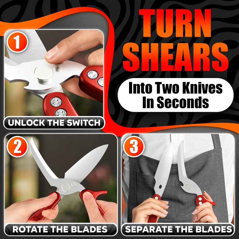 4-in-1 Kitchen Shears Heavy Duty – Sharp Seafood, Turkey Shears