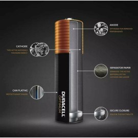 Duracell Alkaline Battery Optimum AA Size Single Use Home Backup Power 8 Pack