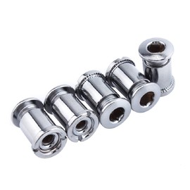 Set of 5, Bicycle Chainring Bolts, M8 Steel, Le Chainring Bolt for Road Bikes, Mountain Bikes (Silver A-Triple Disc)