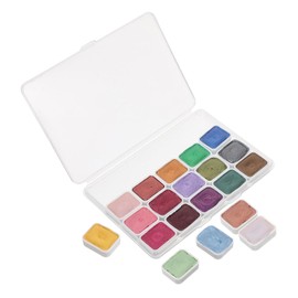 NUOBESTY Color Solid Watercolor Paint for Artists Lightweight DIY Painting Kit with Pearlescent Pigments for Students and Beginners Portable Travel Design