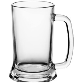 Mozingo~ Beer Mugs for Freezer Bulk Glass Steins with Handle for Men Set of 12 16 Ounce