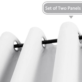 H.VERSAILTEX White Curtains 72 inches Long for Living Room Thermal Insulated Window Treatment Panels/Drapes - (White Color) - Set of 2 - Grommet Top