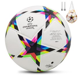 AI-PIKA Alón de Fútbol de Entrenamiento Juvenil，Balon de Futbol con Red de Pasador, Tamaño Normal de Partido 5, Se Puede Utilizar para Entrenamiento, Juegos Familiares, Juegos Regulares