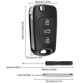 Compatible with Hyundai and Kia - 3 Button Car Key Case Compatible with i10 i20 i30 ix20 ix35 and Ceed Soul Sportage Venga - High Quality Key Case for Protection and Style (Pack of 1)