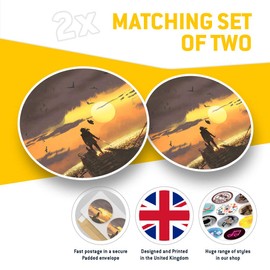 Vinyl Stickers (Set of 2) 10cm - Pirate Captain Sword Sea Fantasy Decals for Laptops,Tablets,Luggage,Scrap Booking,Fridges, 14027