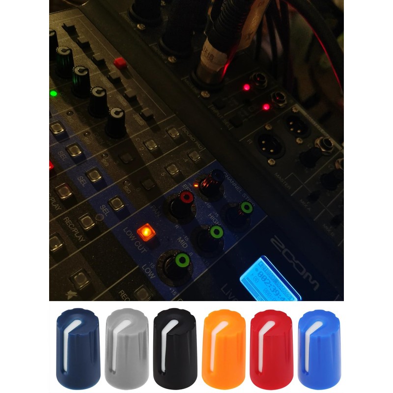 Bluejunior 30Pcs Mixer Knobs, 6mm D270 EQ Knob Replacement for