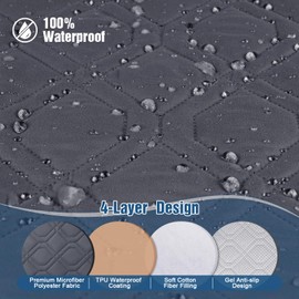 TAOCOCO Waterproof Deck Chair Cover, Non-Slip Armchair Covers for Recliner Chair with Bag, Washable Sofa Cover for Kids Pets (1 Seater, Small (20 inch), Dark Grey