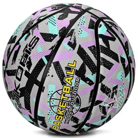FAKOFIS - Baloncesto juvenil tamaño 5 (27.5 pulgadas) de goma premium para niños, para interiores y exteriores, patio, parque, piscina (regalo para niños)