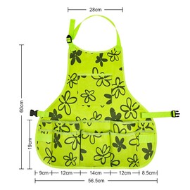 Alaoo Gardening Apron, 14 Pockets Oxford Fabric Garden Apron, Waterproof Adjustable Apron for Gardening, Cooking and Cleaning