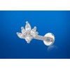 KIWI DAISY Lotus Marquise CZ Threadless Labret Stud, 18GA Surgical