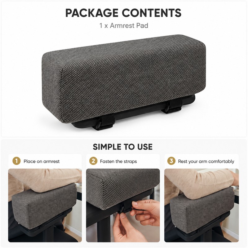 Office Chair Armrest Pad for Elbow Comfort – Soft Foam