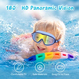 VegoVia 2 Pack Swim Goggles for Kids 6-14, Swimming Pool Goggles for Kids 8-14, Anti-Fog UV Protection for Toddler Youth Teens Boys Girls 6-14, 180°Wide View No Leaking for Pool Beach