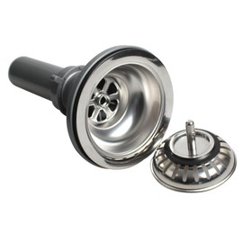 Kitchen Sink Basket Strainer Waste Kit with PP Material Tailpiece,Stainless Steel Replacement Kit for Opening 3-1/2'' with Strainer Basket XK387C001