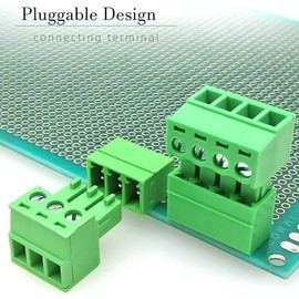 Juego de 5 bloques de terminales de tornillo de 4 pines con paso de 3,81 mm para 28-16AWG, conector macho y hembra enchufable rápido - Conector tipo Phoenix