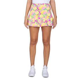 IBKUL Athleisure Wear Sun Protective UPF 50+ Icefil Cooling Calista Print Swing Skort – 22652 Hot Pink Multi Calista XS