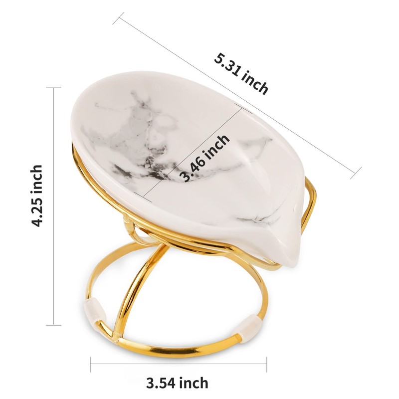 Dobbyby Leaf-Shaped Ceramic Soap Dish with Drain, Soap Holder, Soap