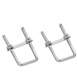 TOP-VIGOR 2 sets M8 Square U-Bolts, 40mm Inner Width 100mm Length Steel U-Bolts with Nut, Plate, Washer for Building Installations Mechanical Parts Connection Cehicles Ships
