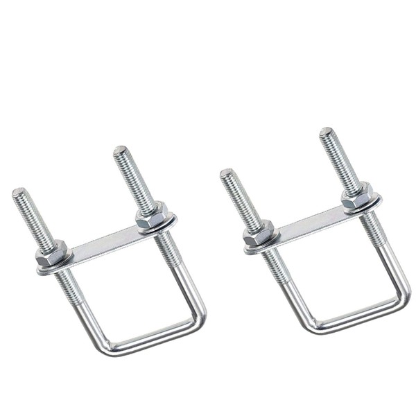 TOP-VIGOR 2 sets M8 Square U-Bolts, 40mm Inner Width 100mm