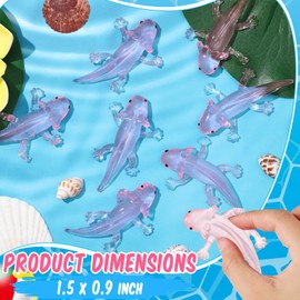 Lewtemi 30 Pcs Axolotl Animals Adorable Axolotl Toy Axolotls Gifts Axolotl Toys Axolotl Party Amphibiously Decorations Tiny Animal Figurine for Axolotl Birthday Party (Clear Pink)
