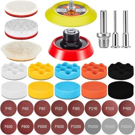 Maxdot 178 Pcs Car Sanding Kit Drill Attachments Angle Grinder Discs Foam Polishing Pad 3 Inch Buffing Pads Backing Adapters Sandpapers for Car Wood Metal Glass Resin Epoxy Polishing Supplies