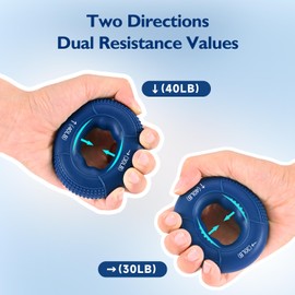 FitBeast Hand Grip Strengthener, Finger Exerciser, Forearm Strengthener Kit - 9 Pack, Targeted Hand & Forearm Strength, Relief & Recovery Kit (Deep Blue)