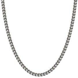 KJ Phiten [Limited Edition] Made in Japan Titanium Width 0.13 inches (3.3 mm) Length 15.7 - 23.6 inches (40 - 60 cm) Necklace Curb Chain Only for Men and Women Simple Sports, 1 pc, Titanium, No