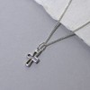 jewellerybox Sterling Silver Tiny Cross Necklace - 16 + 2
