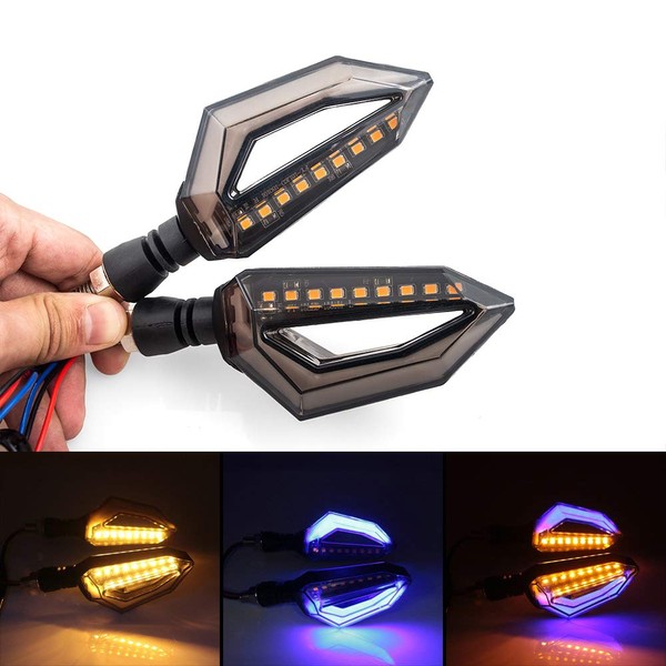 evomosa Universal 10mm Motorcycle 12 LED Turn Signal Lights Blinker